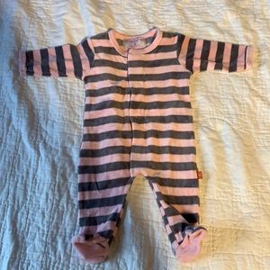 Magnetic feetie pjs baby girl velour onsie warm